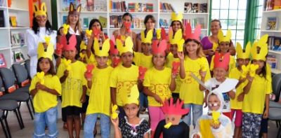 Biblioteca do Conhecimento realiza projeto de páscoa com as crianças do PETI em Iguatemi.