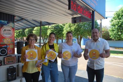 ENTREGA DO SELO DA CAMPANHA SETEMBRO AMARELO, VIVER É PRECISO, IGUATEMI PELA VIDA, VISA A VALORIZAÇÃO DA VIDA E PREVENÇÃO CONTRA O SUICÍDIO.