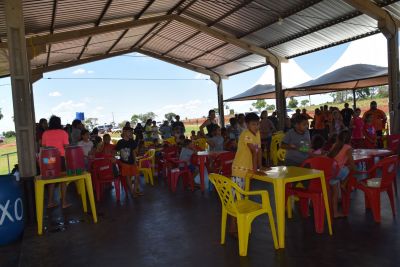 ASSISTÊNCIA SOCIAL PROMOVEU CONFRATENIZAÇÃO PARA OS ALUNOS DO PROGRAMA “NOVO OLHAR”, COM ALMOÇO E MUITAS BRICANDEIRAS. 