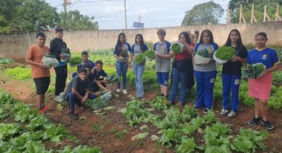 ESCOLA CEMUR NO ASSENTAMENTO AUXILIADORA DESENVOLVE PROJETO HORTA ESCOLAR COM TODOS OS ALUNOS.