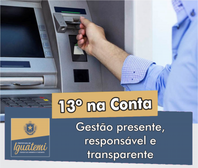 13º DOS SERVIDORES MUNICIPAIS JÁ ESTÁ DISPONÍVEL PARA SAQUE 13º DOS SERVIDORES MUNICIPAIS JÁ ESTÁ DISPONÍVEL PARA SAQUE