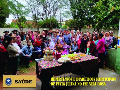 EQUIPE DO ESF DA VILA ROSA REALIZOU ARRAIÁ PARA HIPERTENSOS E DIABÉTICOS. EQUIPE DO ESF DA VILA ROSA REALIZOU ARRAIÁ PARA HIPERTENSOS E DIABÉTICOS.