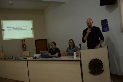 AUDIÊNCIA PÚBLICA DA SAÚDE REALIZOU PRESTAÇÃO DE CONTAS DO 2º QUADRIMESTRE DE 2023. AUDIÊNCIA PÚBLICA DA SAÚDE REALIZOU PRESTAÇÃO DE CONTAS DO 2º QUADRIMESTRE DE 2023.