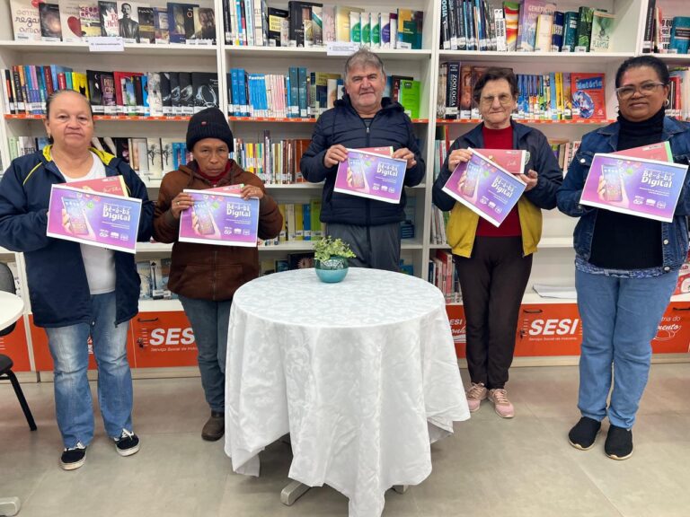 PROJETO 60+ DESENVOLVIDO PELO SESI, REALIZA ENTREGA DE CERTIFICADOS PARA OS PARTICIPANTES DO CURSO DE INCLUSÃO DIGITAL.
