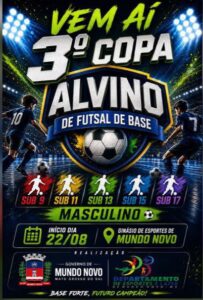 IGUATEMI PARTICIPARÁ DA COPA ALVINO DE FUTSAL, COM SUAS CATEGORIAS DE BASE.